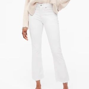 LOFT High Waist Kick Crop White Jean